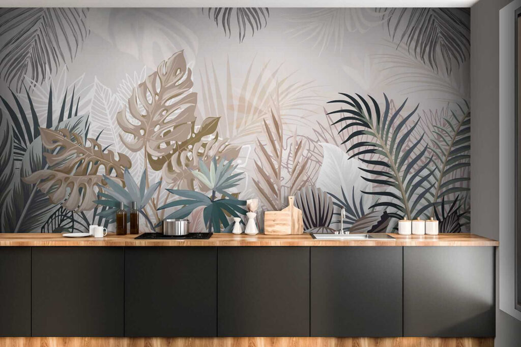 Hojas tropicales en pastel — interior 9