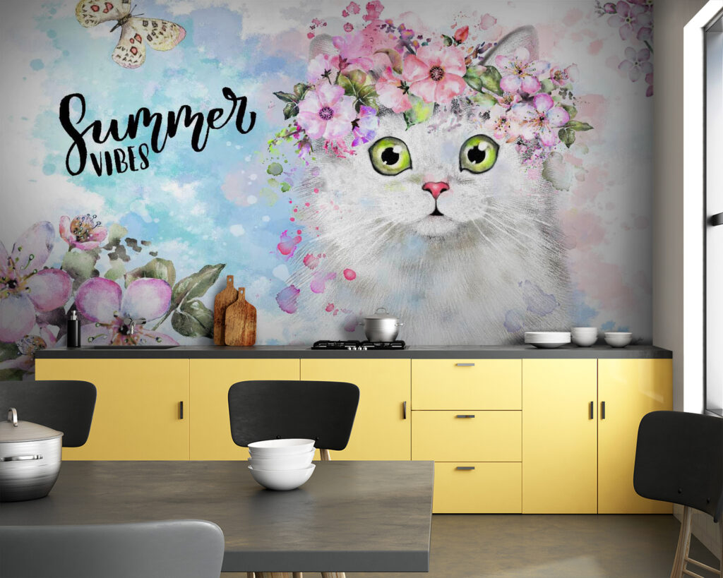 Gato con corona floral — interior 3