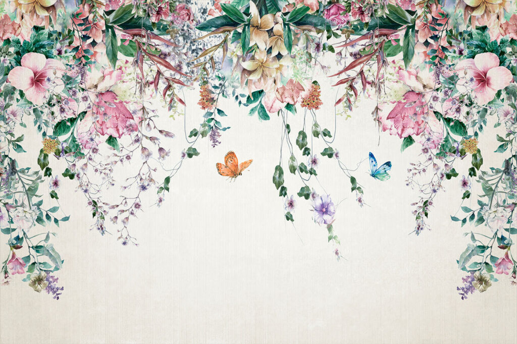 Guirnaldas con mariposas — diseño completo