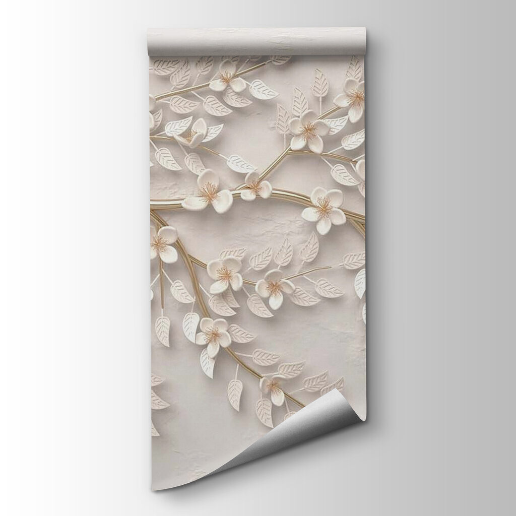 Rama blanca en relieve — vista del producto