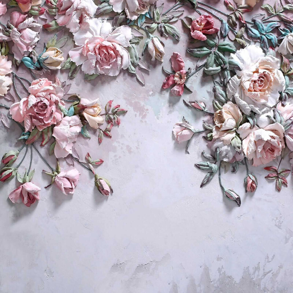 Rosas colgantes rosa antiguo — diseño completo