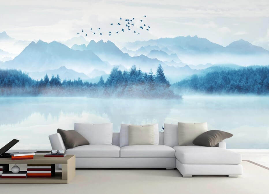 Barquita en lago azul — interior 1