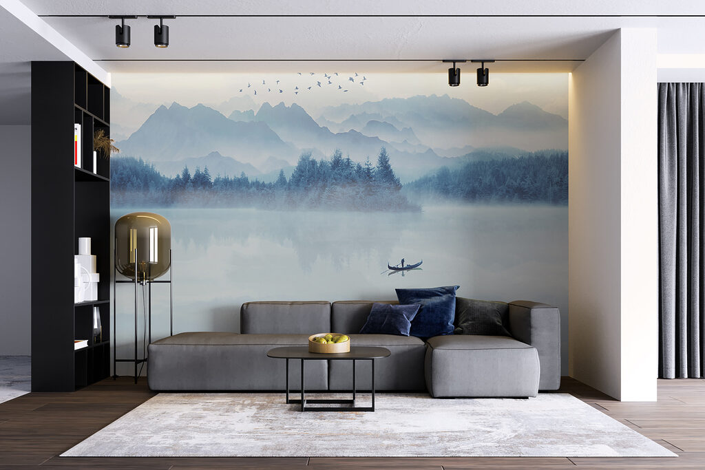 Barquita en lago azul — interior 3
