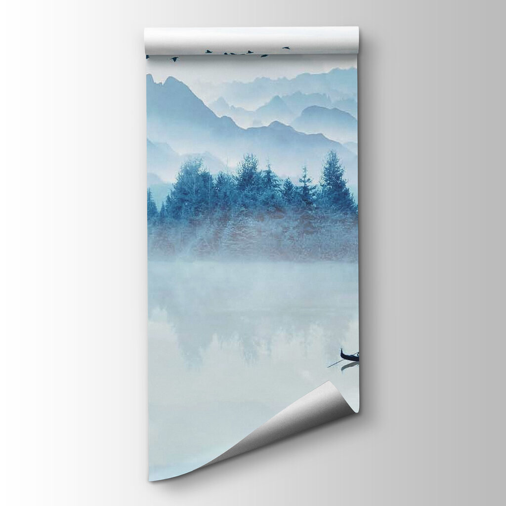 Barquita en lago azul — vista del producto