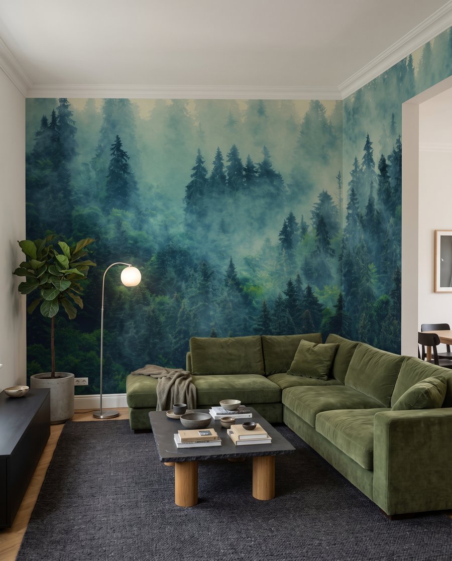 Copas verdes en niebla — interior 3