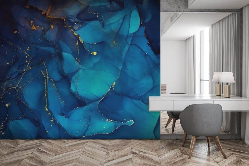 Nubes azules con oro — interior 1