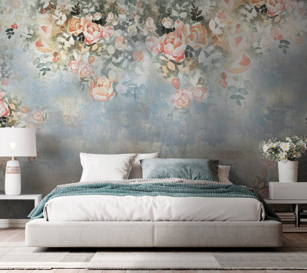 Rosas sobre pintura — interior 1