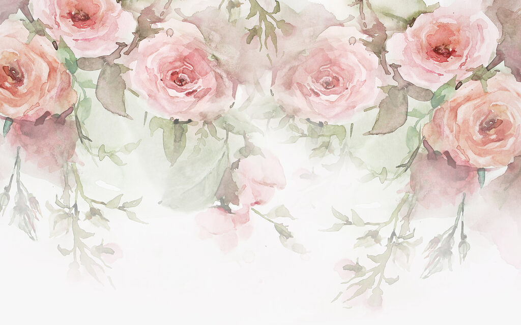 Rosas rosadas colgantes — diseño completo