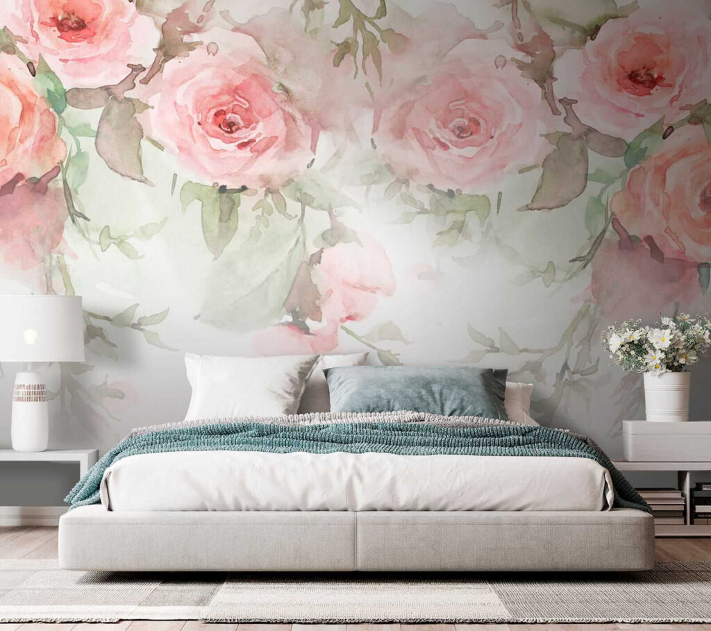 Rosas rosadas colgantes — interior 3