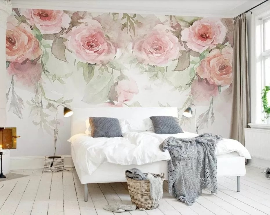 Rosas rosadas colgantes — interior 1