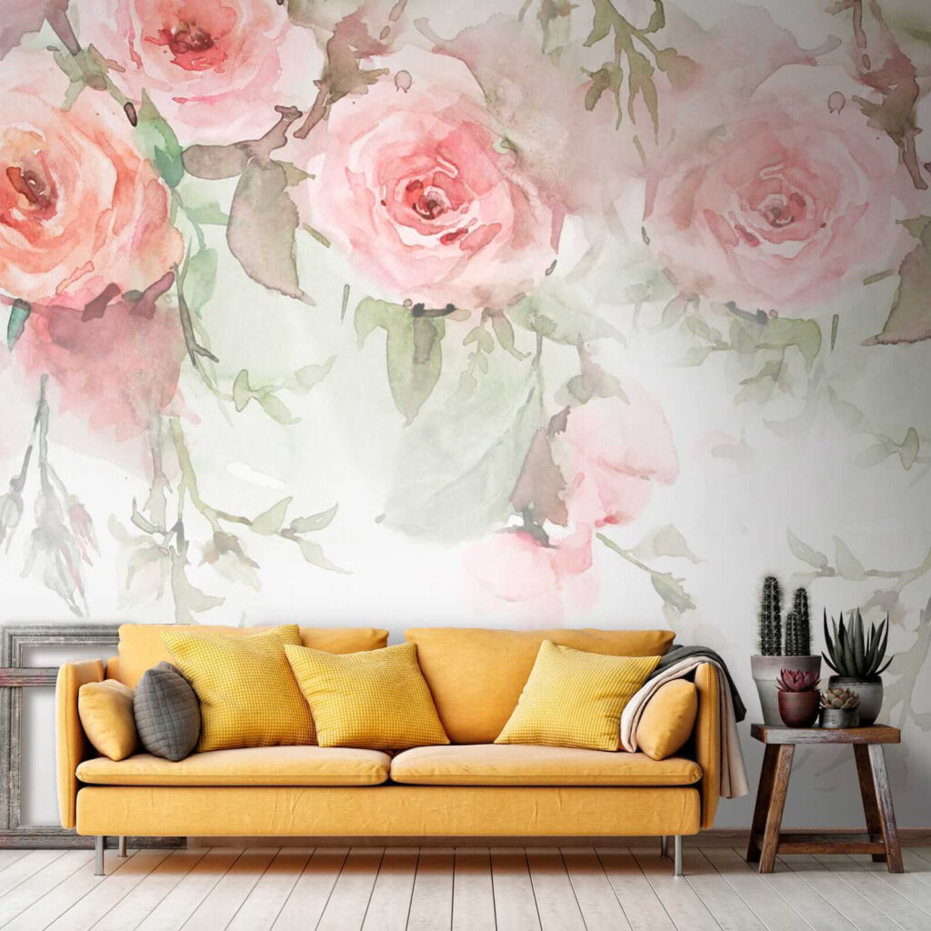 Rosas rosadas colgantes — interior 5