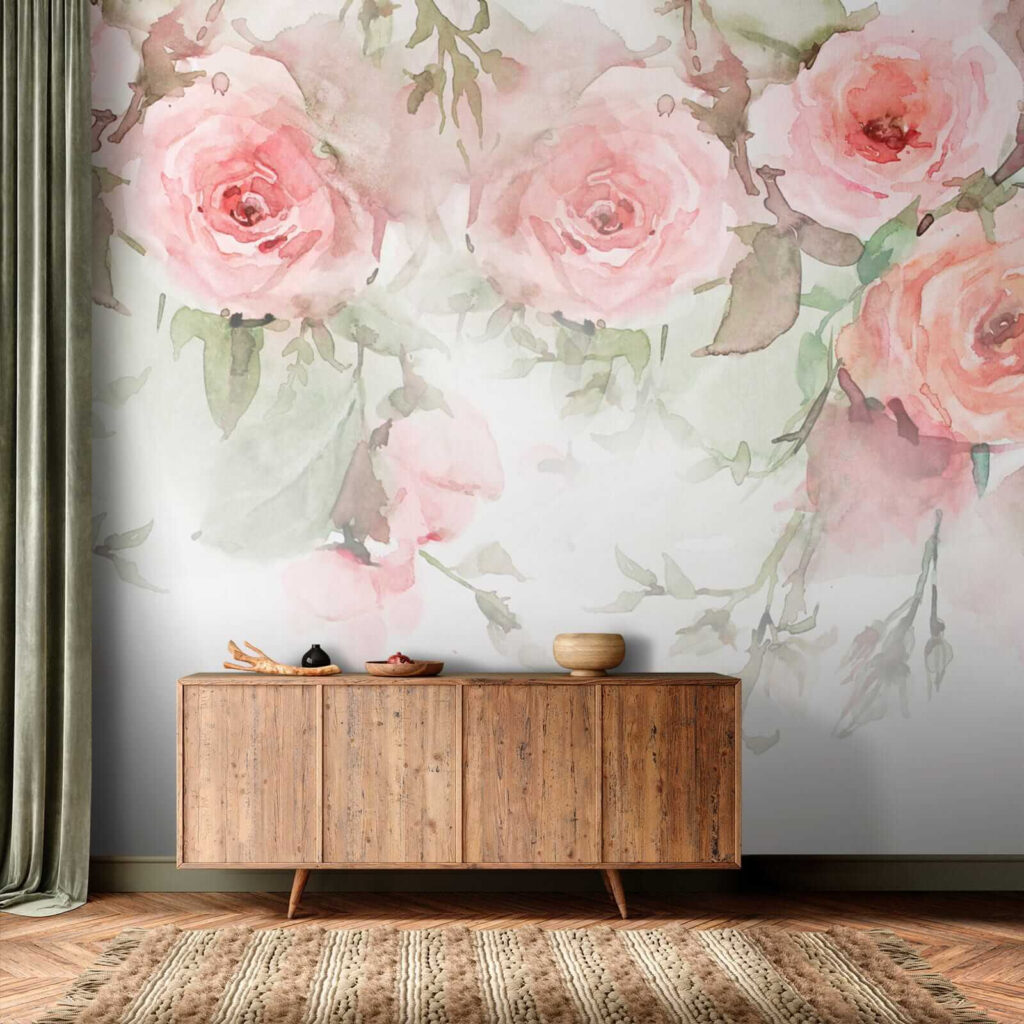 Rosas rosadas colgantes — interior 6