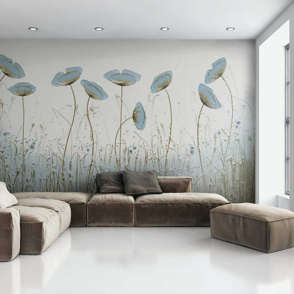 Flores azules sobre hierba — interior 4