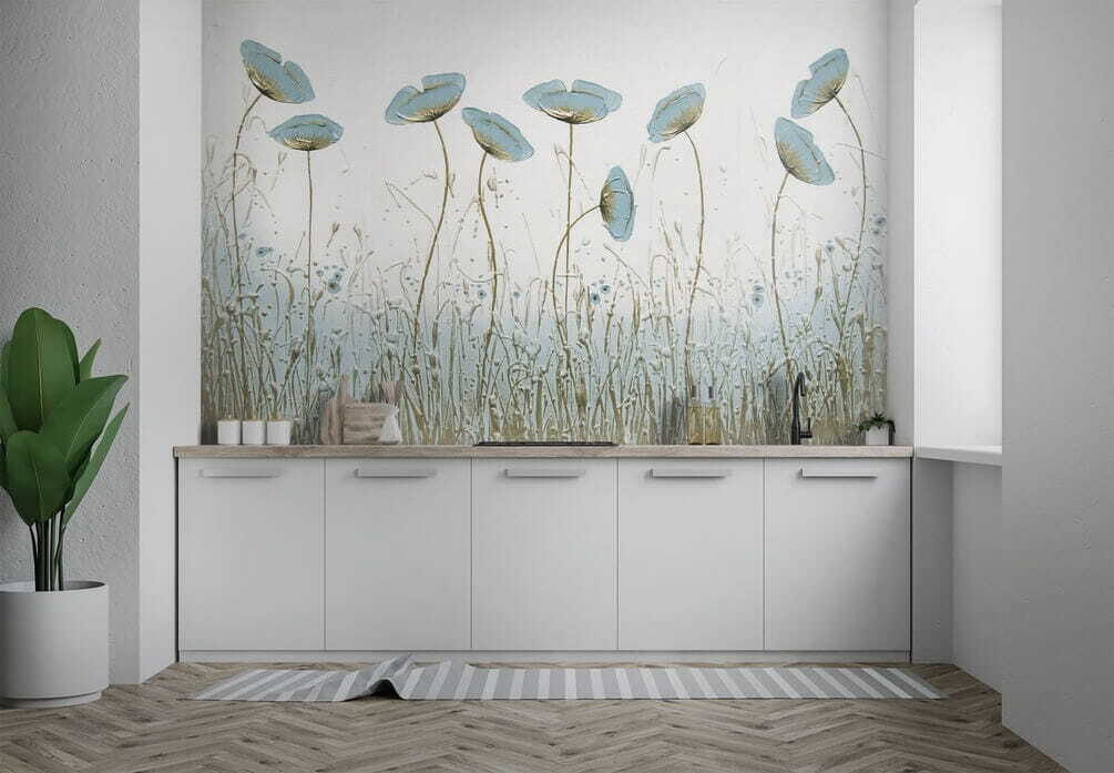 Flores azules sobre hierba — interior 6