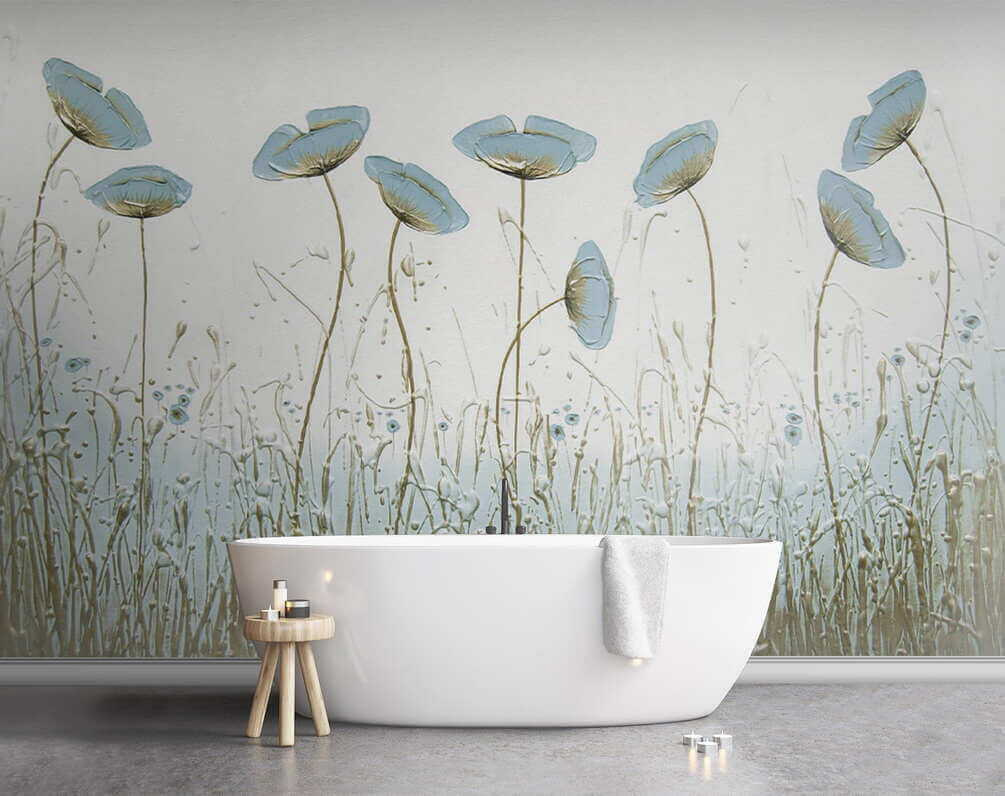 Flores azules sobre hierba — interior 7