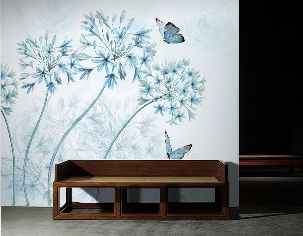 Flores redondas con mariposas — interior 1