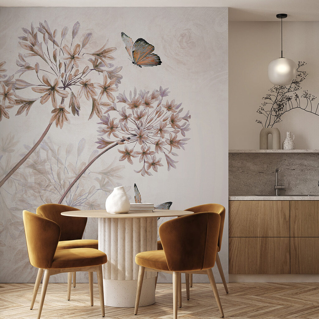 Flores redondas con mariposas — interior 2