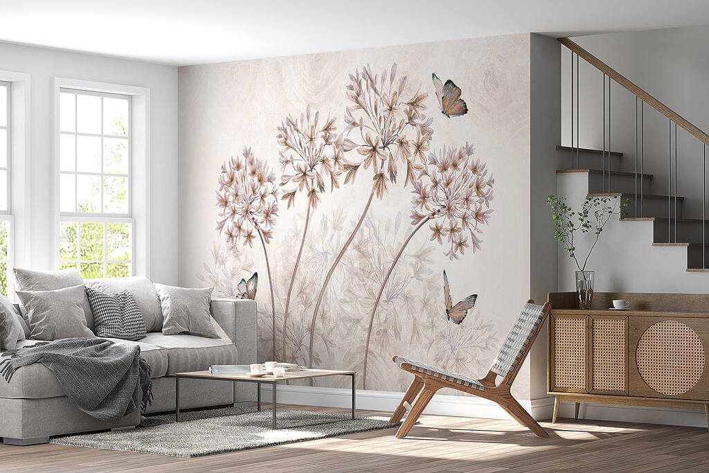 Flores redondas con mariposas — interior 3