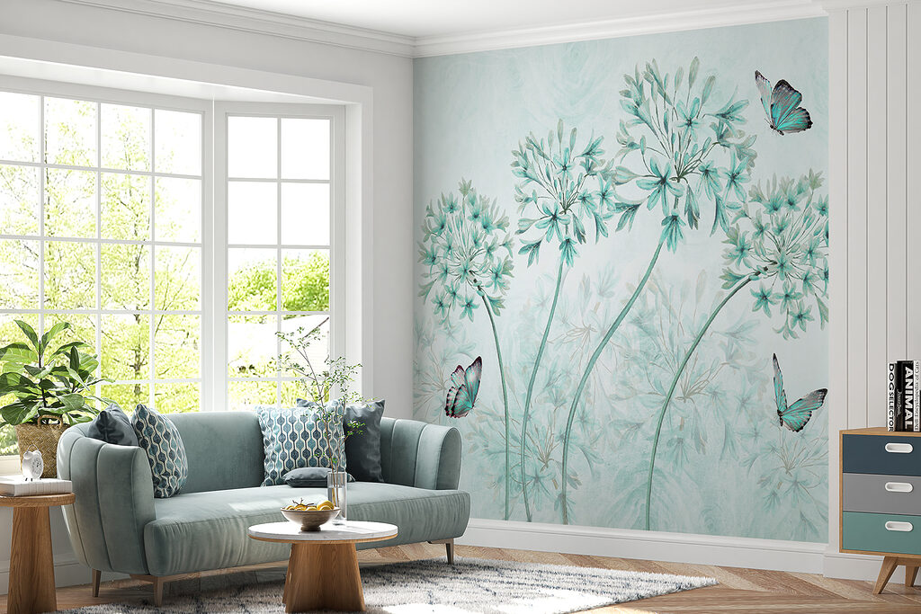 Flores redondas con mariposas — interior 2