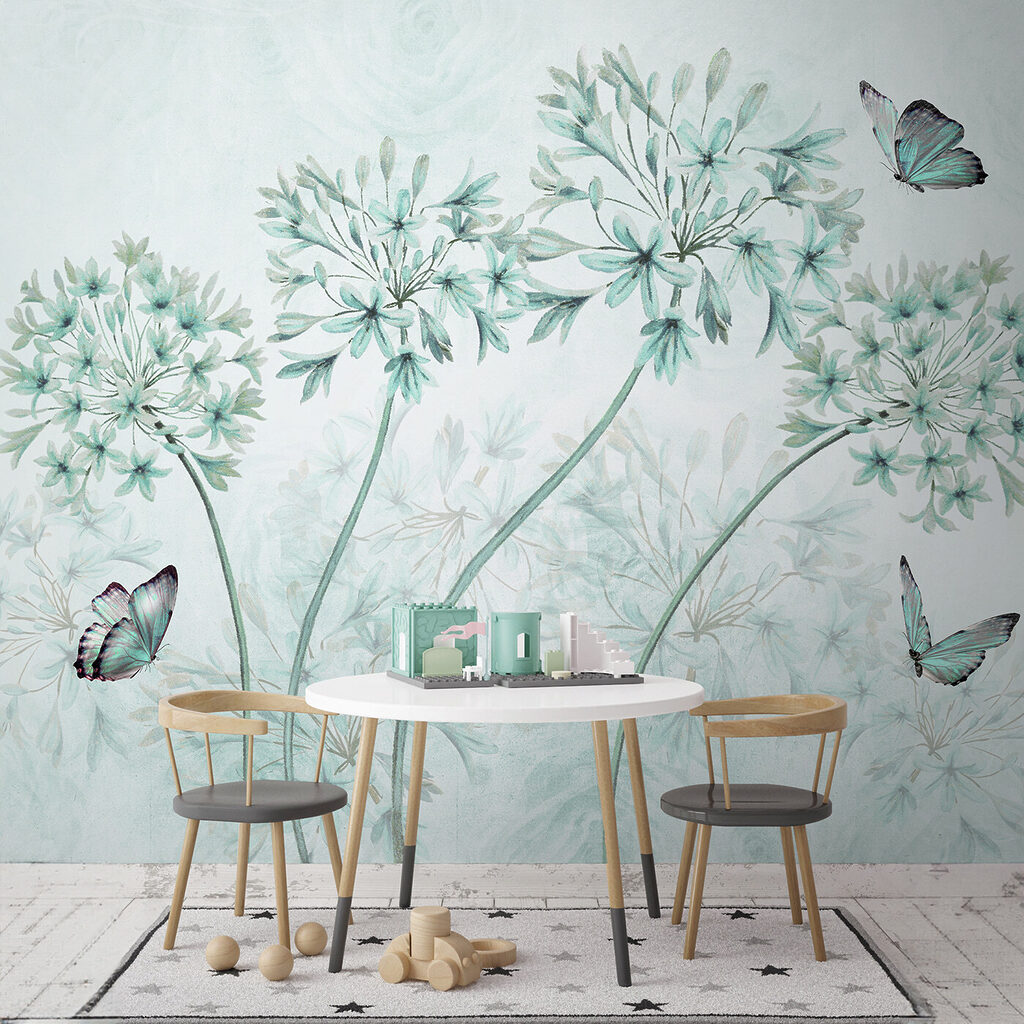 Flores redondas con mariposas — interior 3