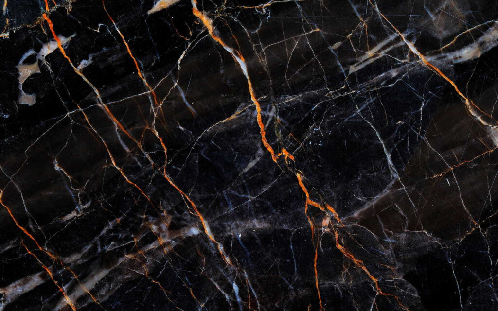 Vetas cobrizas sobre negro — diseño completo