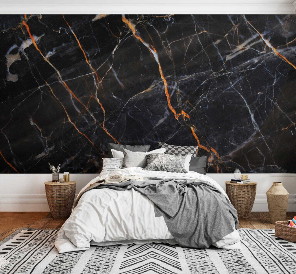 Vetas cobrizas sobre negro — interior 3