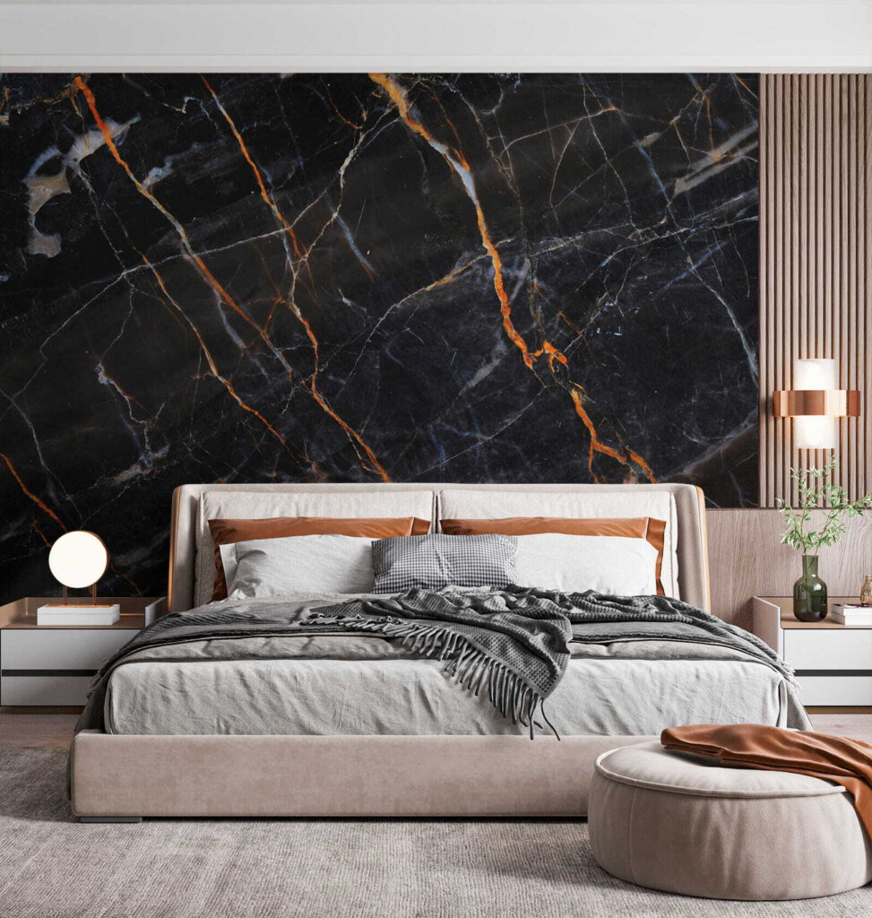 Vetas cobrizas sobre negro — interior 4