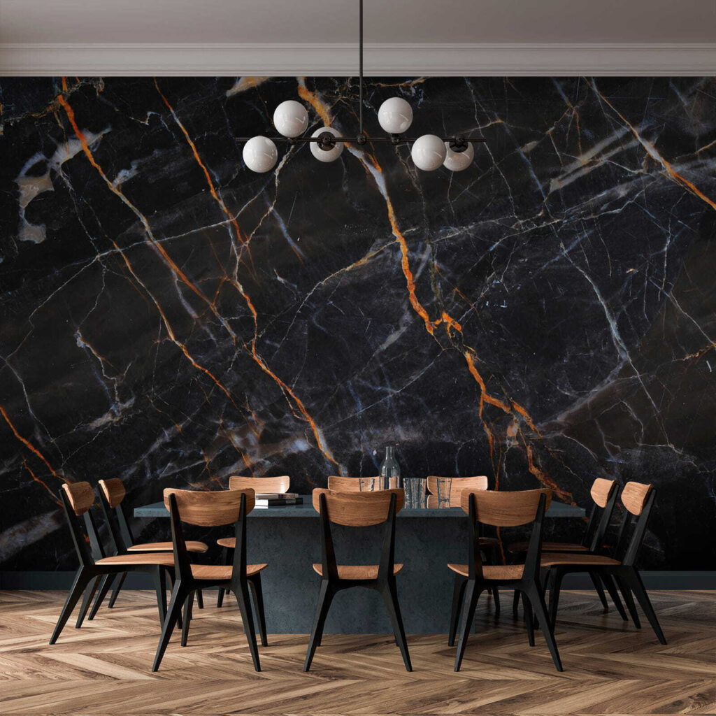 Vetas cobrizas sobre negro — interior 8