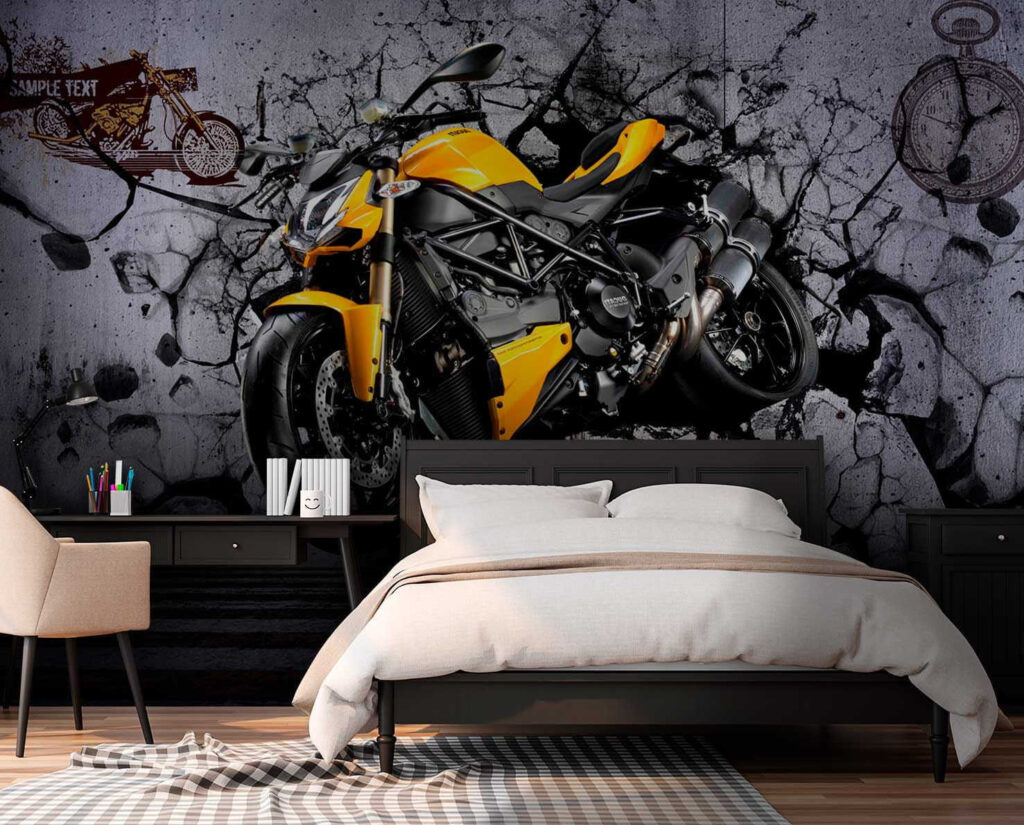 Moto contra la pared — interior 2