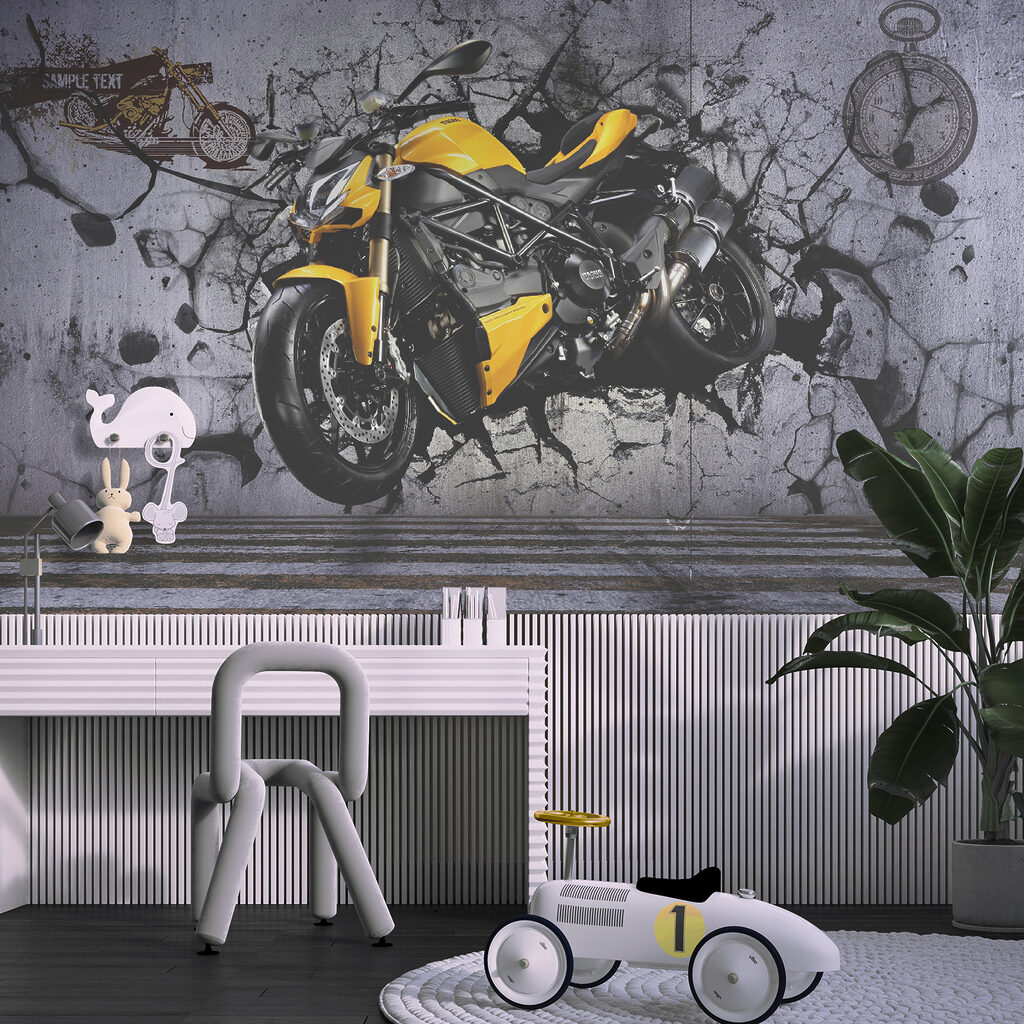 Moto contra la pared — interior 3