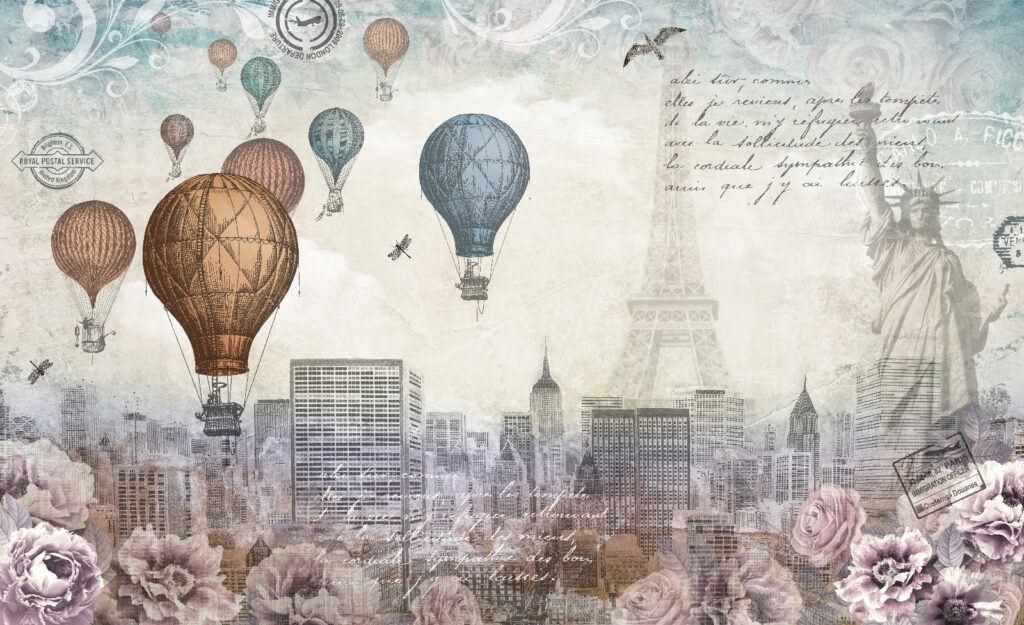 Globos sobre la ciudad — diseño completo