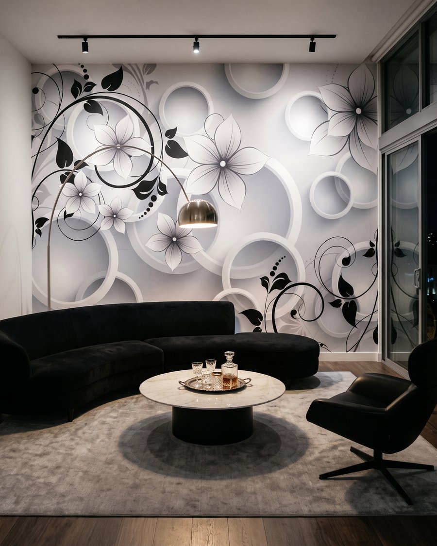 Flores entre anillos blancos — interior 3