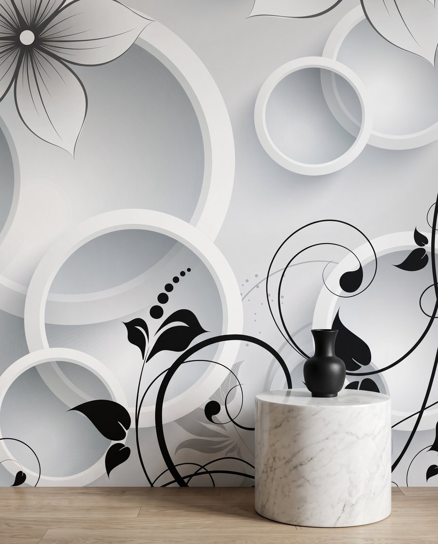 Flores entre anillos blancos — interior 4