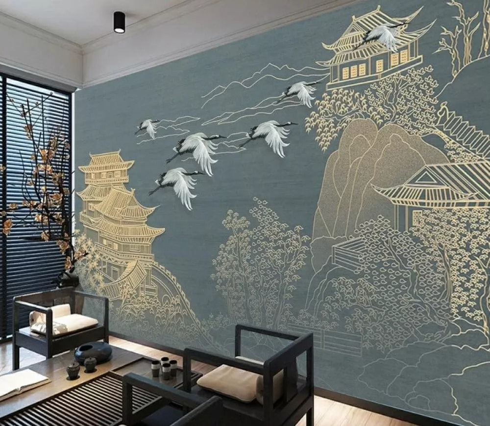 Grullas entre pagodas doradas — interior 1