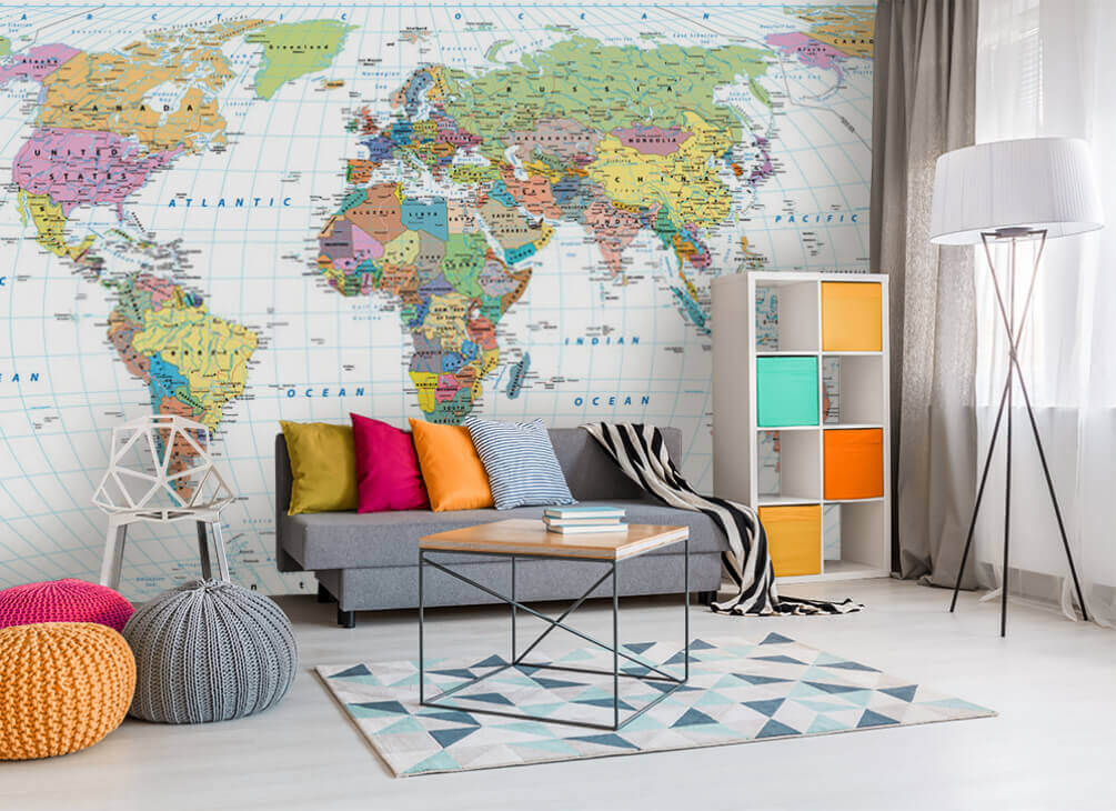 Mapa con meridianos blancos — interior 1