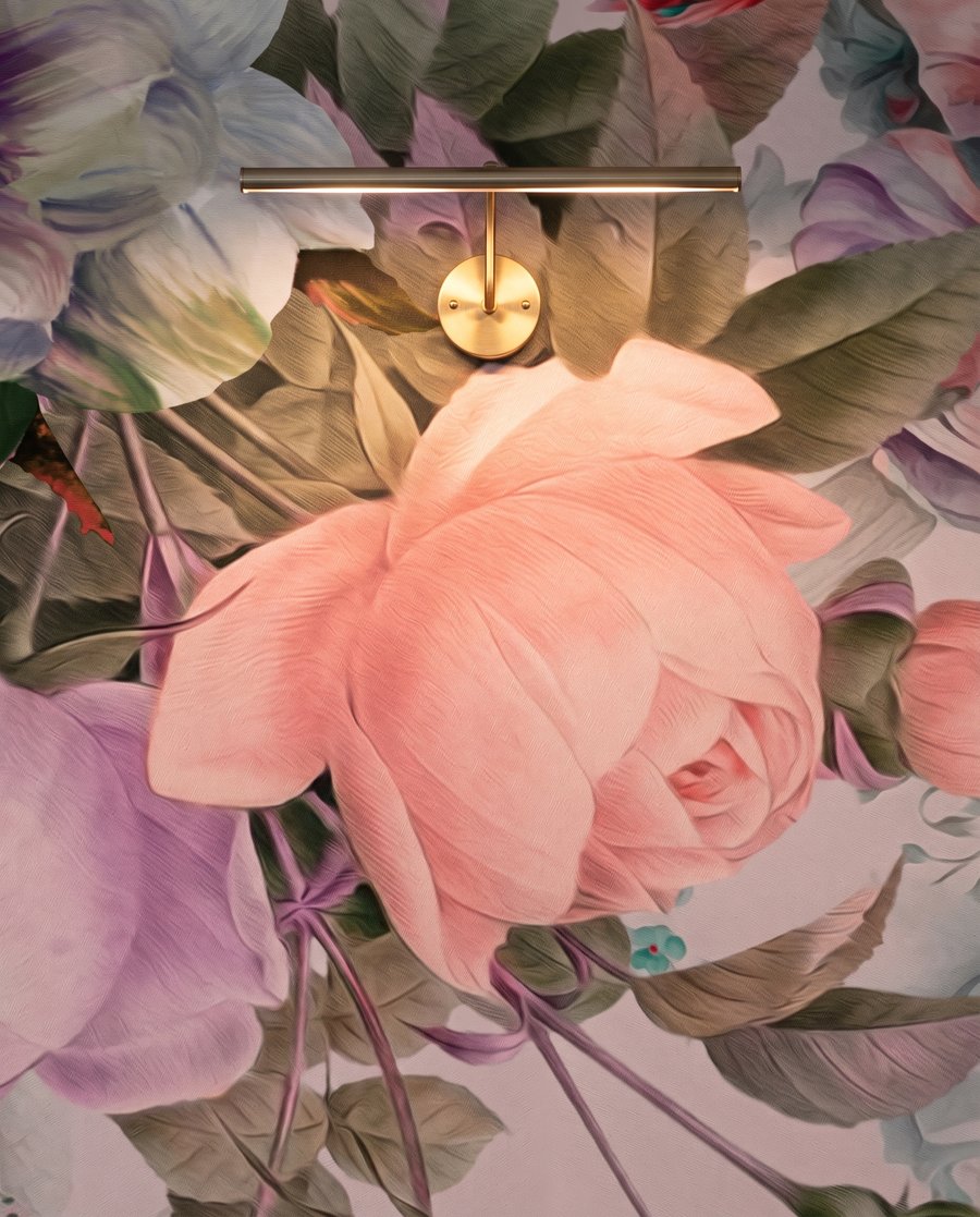 Flores colgantes desde arriba — detalle
