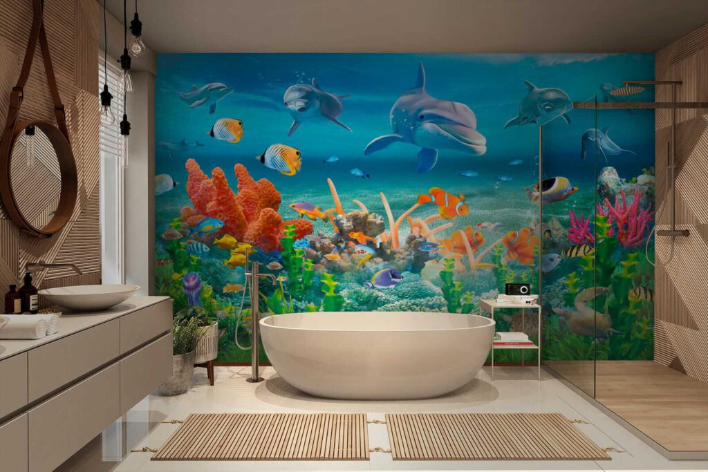 Delfines sobre el coral — interior 4