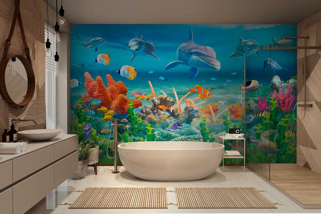 Delfines sobre el coral — interior 6