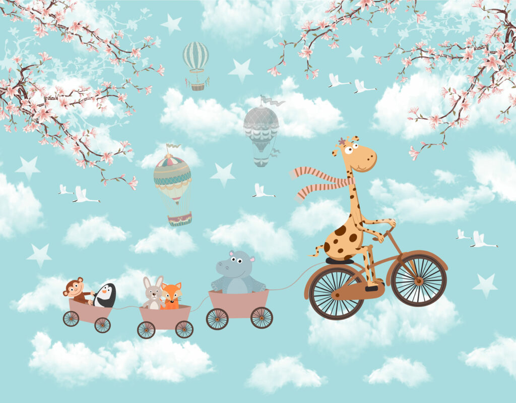 Jirafa en bici — diseño completo
