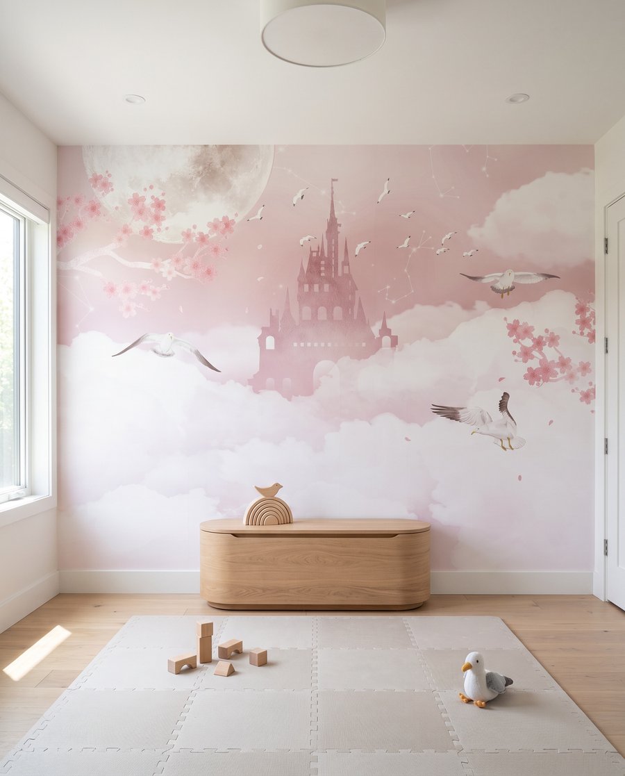 Castillo rosa entre nubes — interior 2
