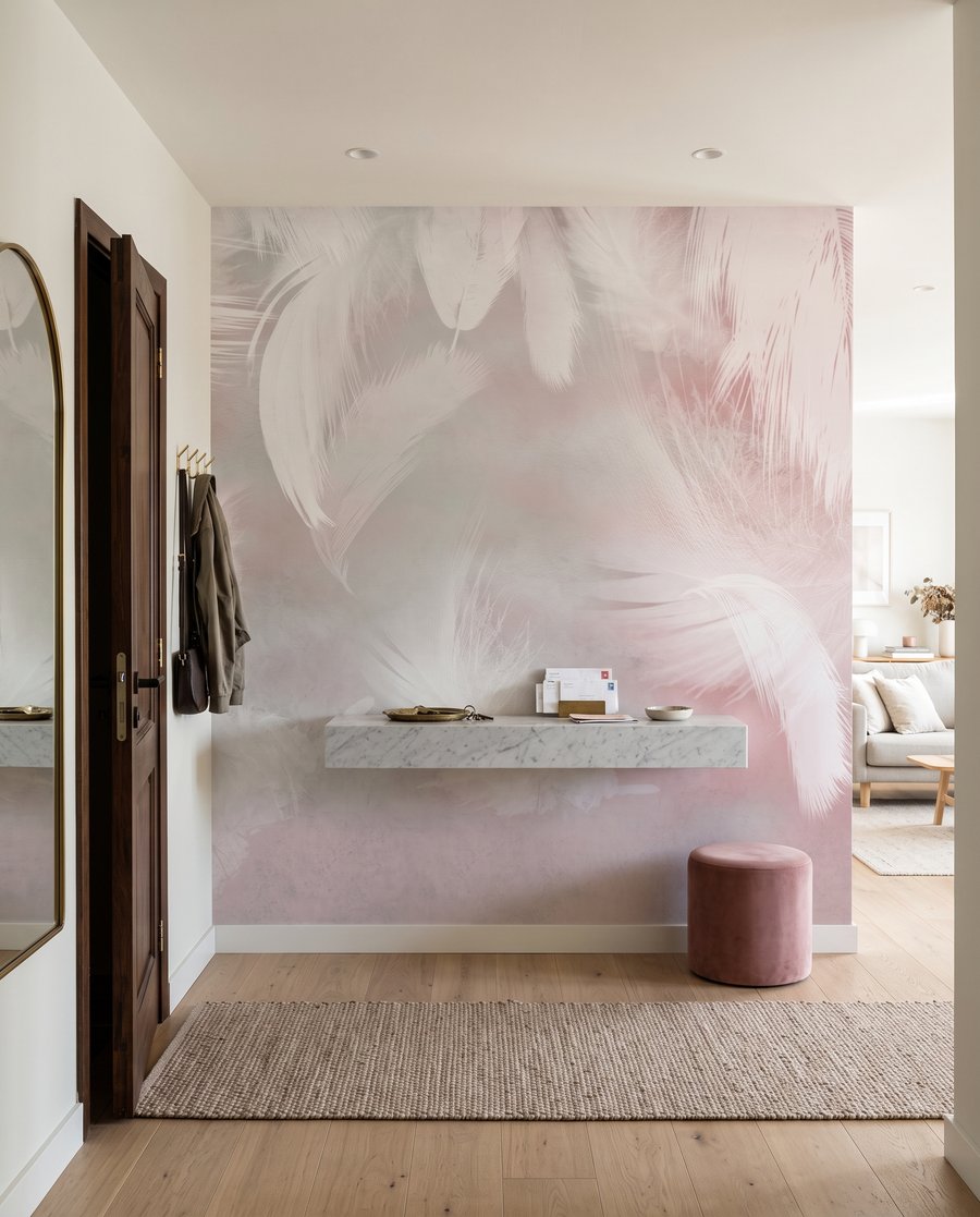 Plumas rosas que caen — interior 4