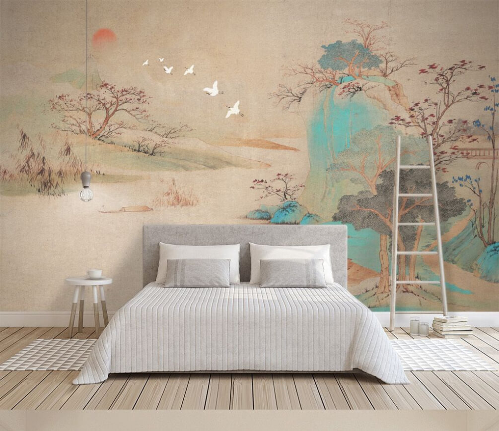 Aves sobre orillas pintadas — interior 1
