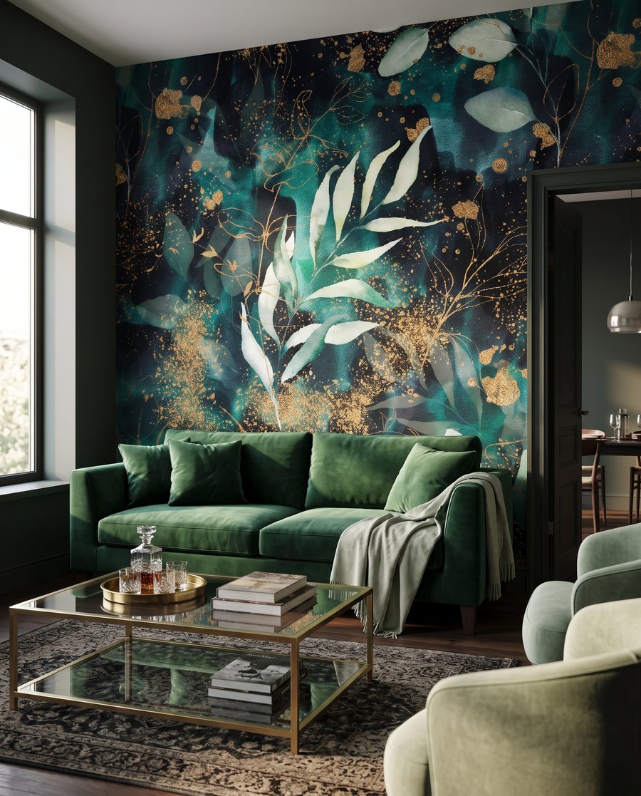 Hojas en verde nocturno — interior 4