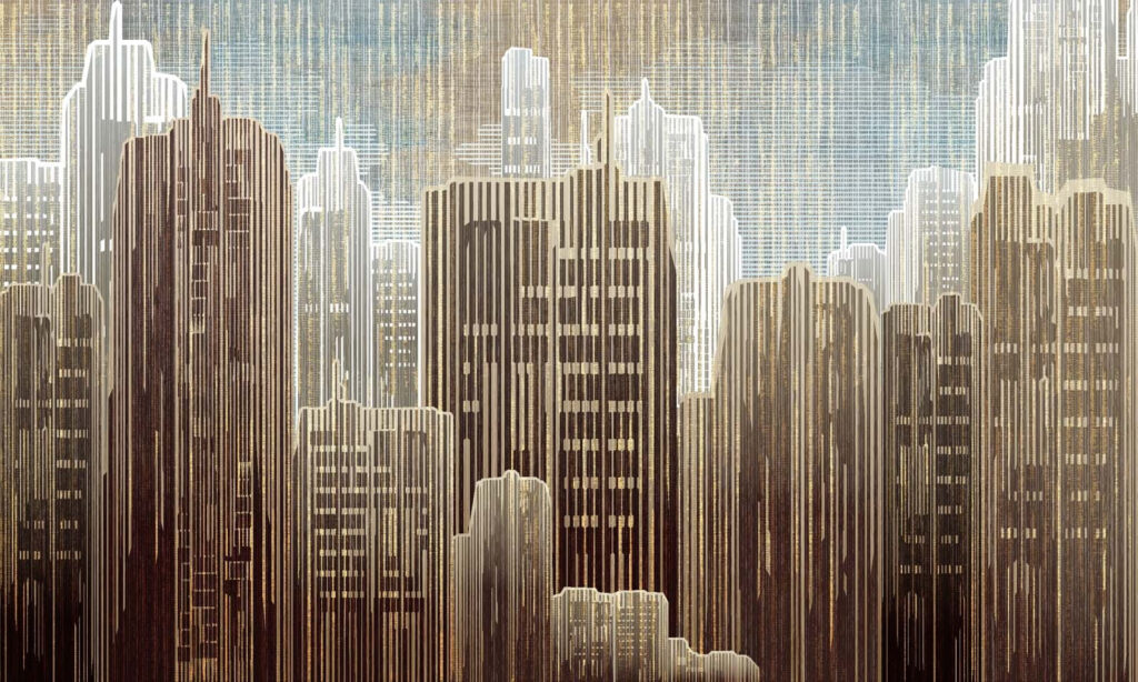 Ciudad de líneas doradas — diseño completo