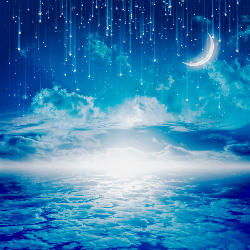 Luna sobre olas nocturnas — diseño completo