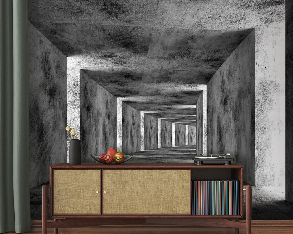 Pasillo cuadrado en gris — interior 3