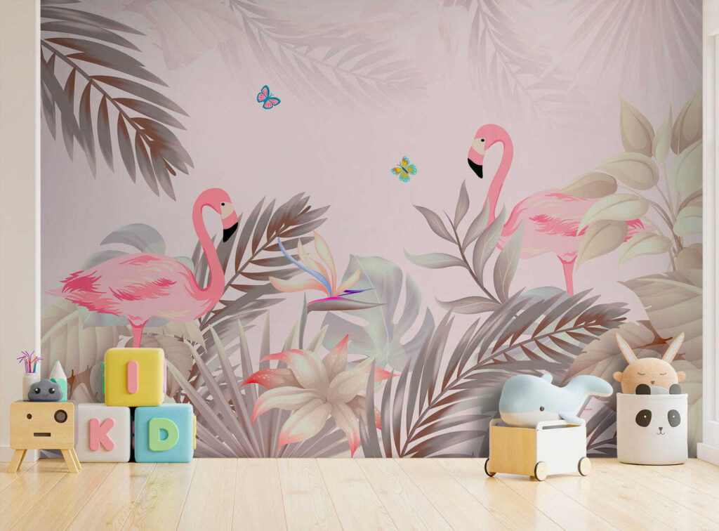 Flamencos entre hojas suaves — interior 7