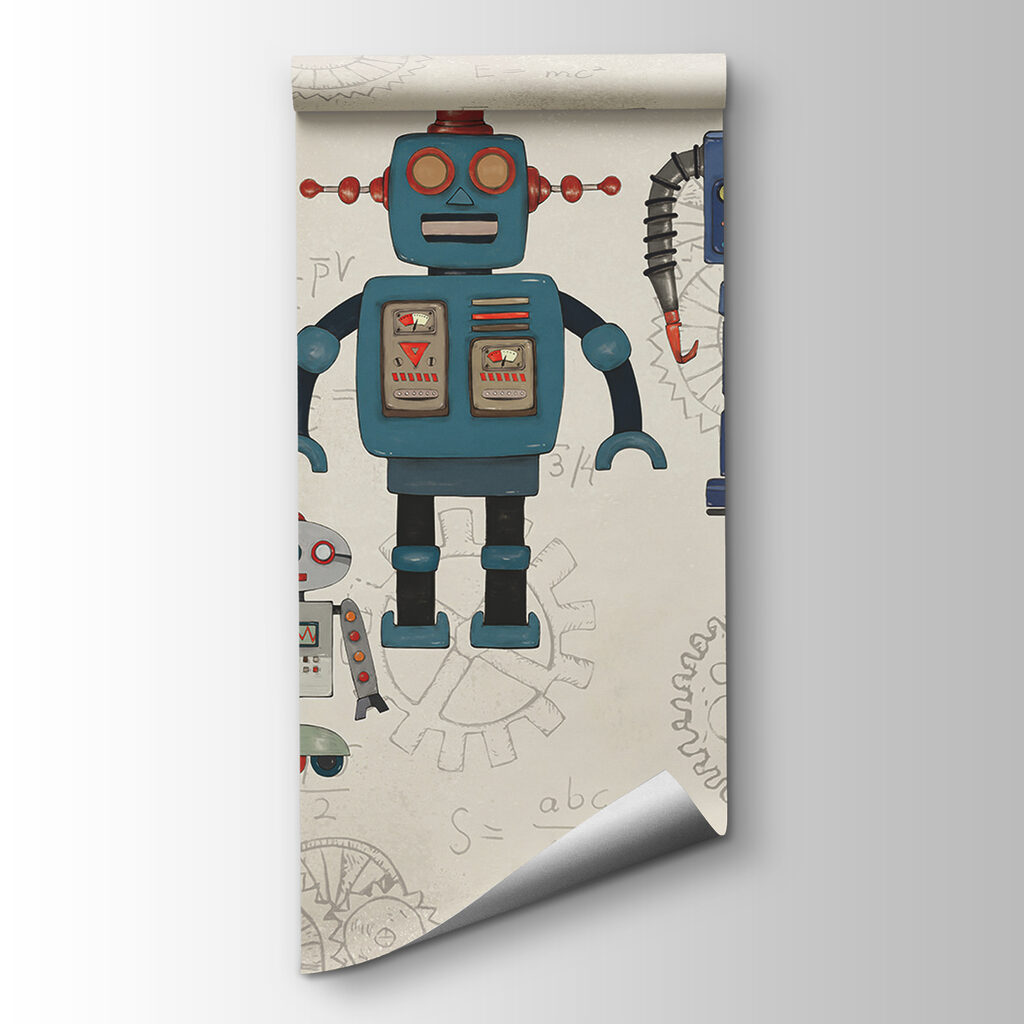 Robots sobre planos antiguos — vista del producto