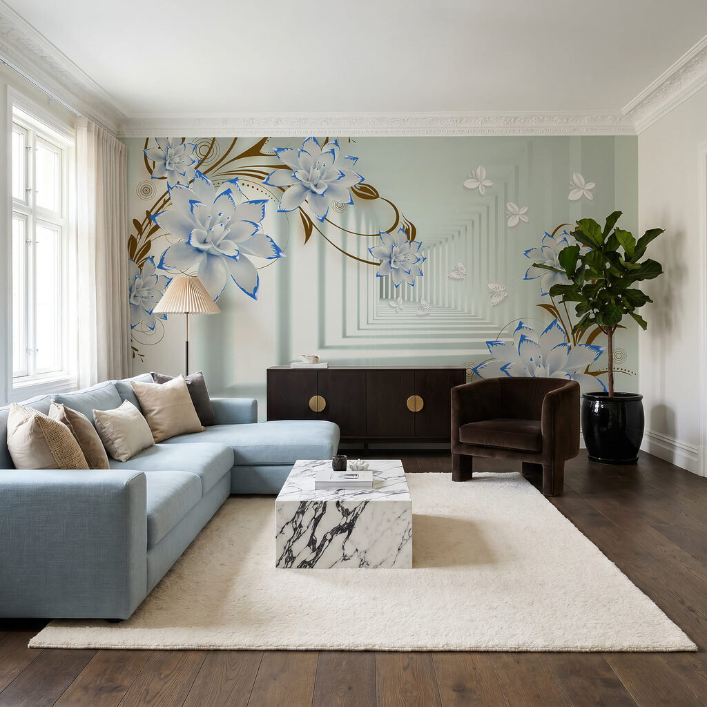 Flores en un pasillo — interior 1