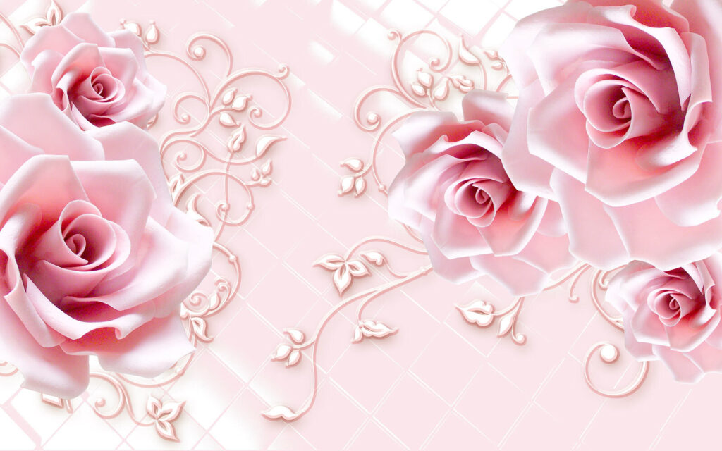 Rosas en tonos rosados — diseño completo
